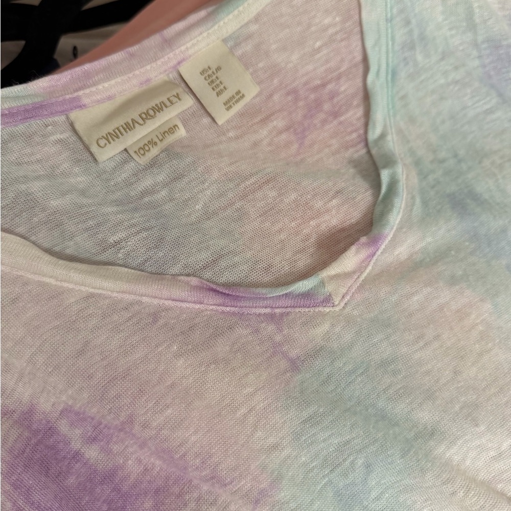 Cynthia Rowley Multicolor Linen Top